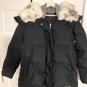 Bernardo Faux Fur Hooded Puffer Coat